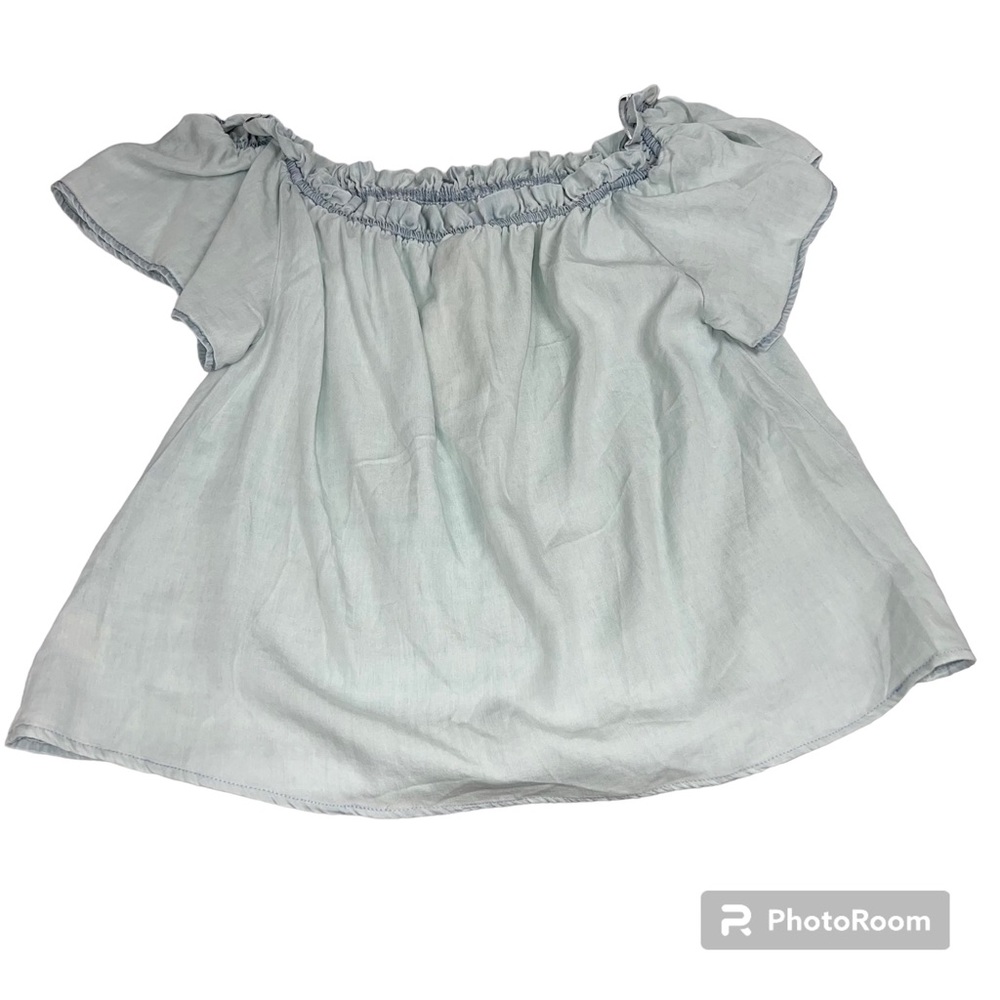 thread & supply chambray off shoulder shirt size medium NWT